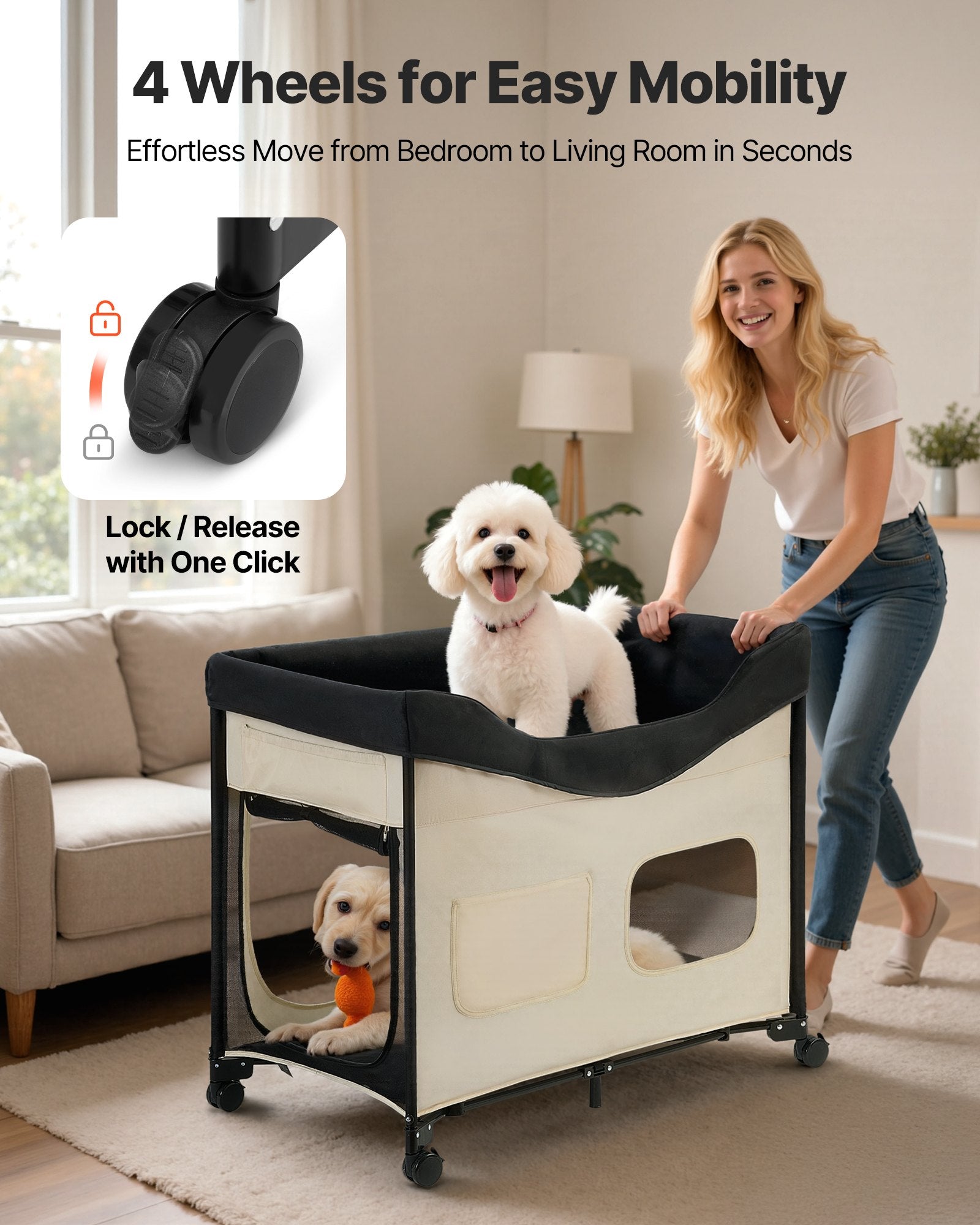 Elevated Lounge Pet Bed, Foldable Bunk Dog Bed With 600D Oxford Cloth And Dutch Velvet