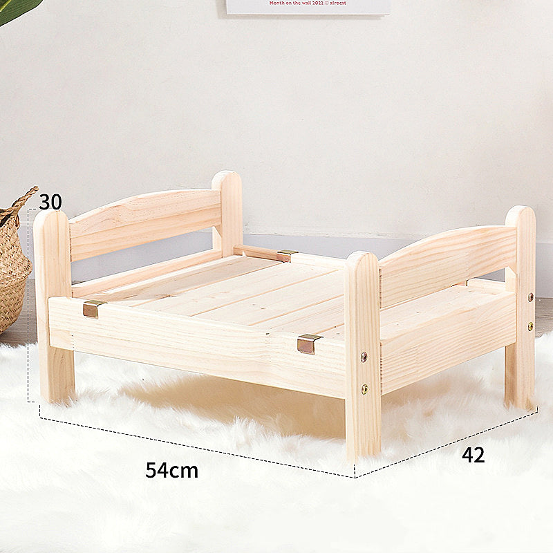 wooden dog bed