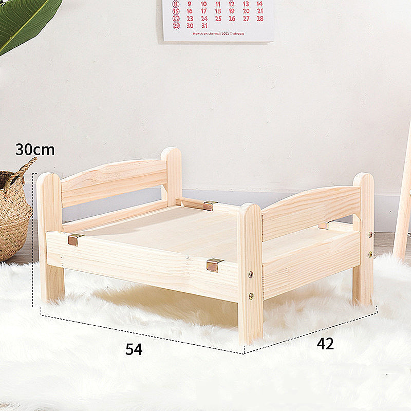 wooden dog bed