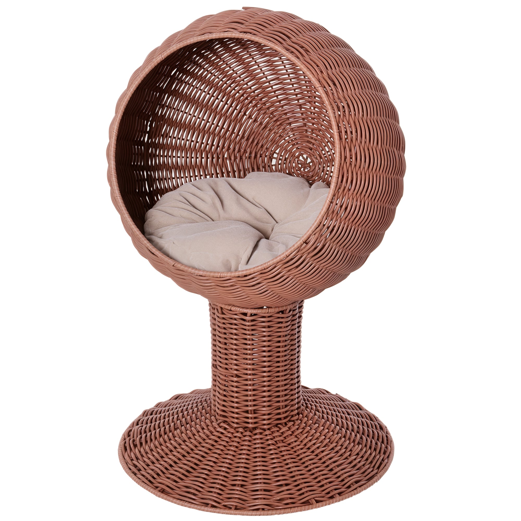 Elevated Cat Bed with Rotatable Egg Chair Pod