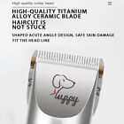 nail clipper with a silver ceramic blade, black comb guard, and engraved puppy design