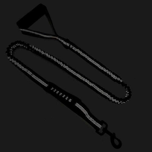 Spot Explosion Proof dog traction belt in black nylon with reflective stripes, padded handle and sturdy leash clip